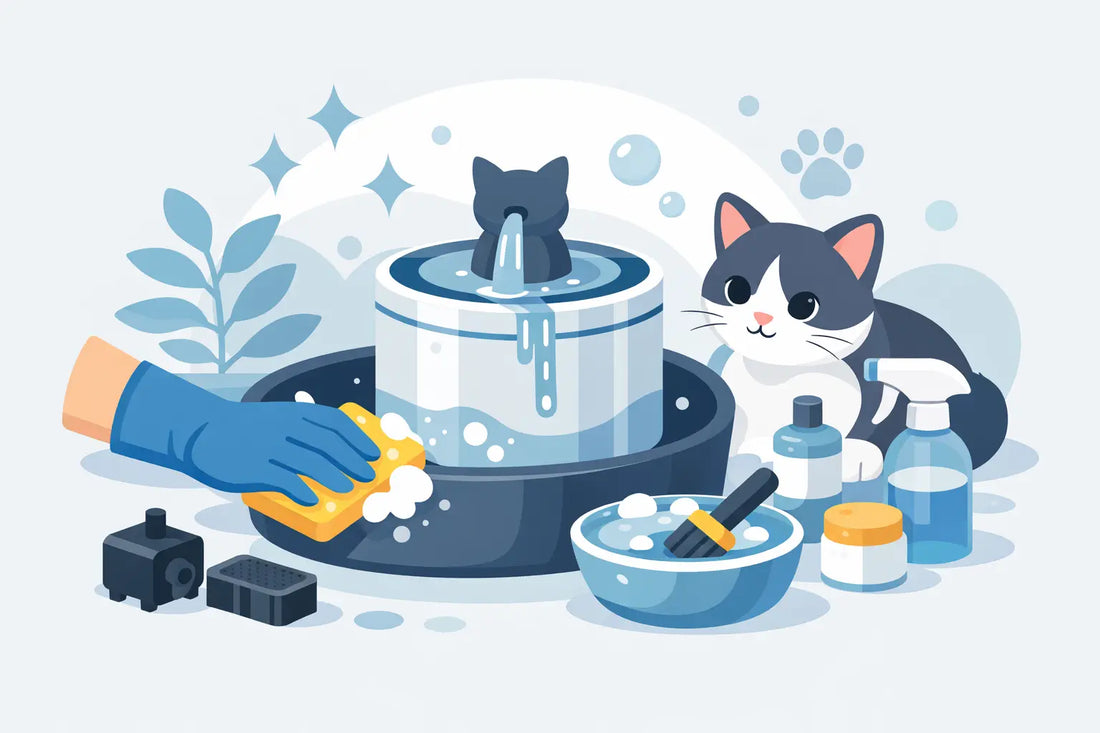 Wie reinigt man einen Katzenbrunnen richtig?