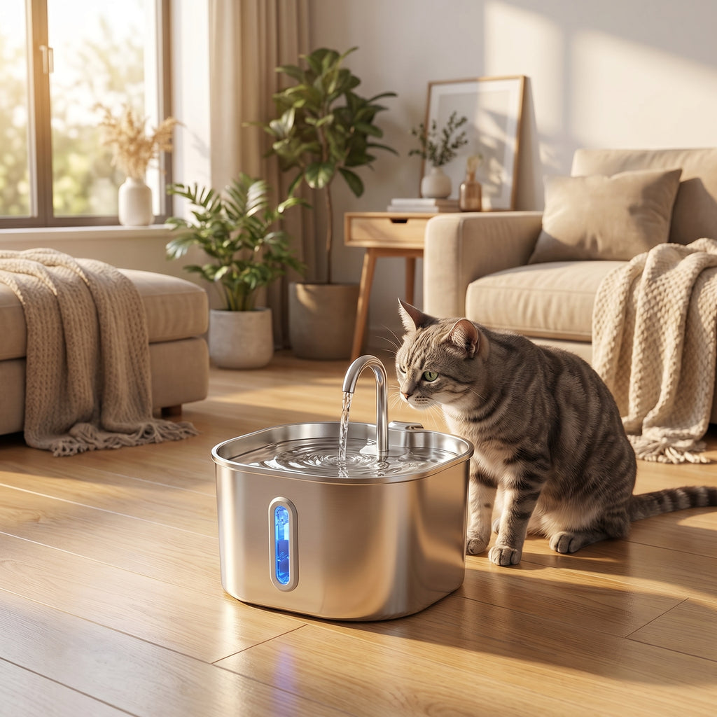 Veloro AquaPaw™ Edelstahl Katzenbrunnen