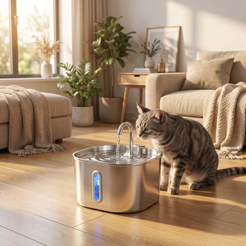 Veloro AquaPaw™ Edelstahl Katzenbrunnen